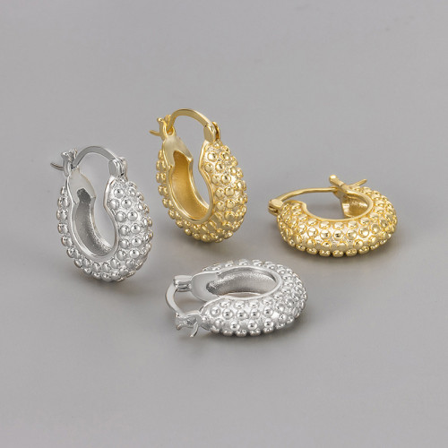 European and American Cross-Border New Fashion Exaggerated Earrings Round Granular Earrings High-End Elegant Hoop Earrings for Women