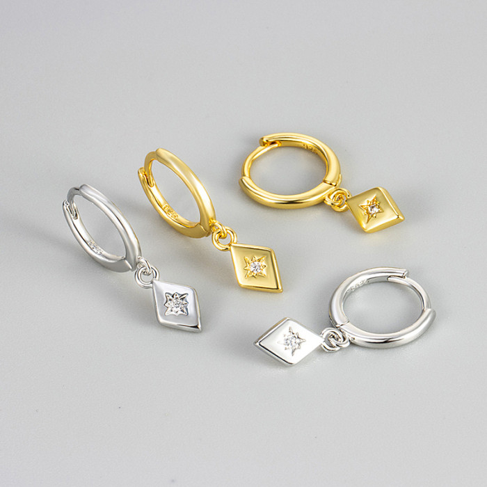 New Earrings for Women Pendant French Light Luxury Stone Square Stud Earrings for Women Versatile Simple High-End Feel