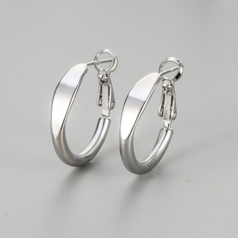 2024 New High-End Minimalist Style Smooth Surface Hoop Earrings Korean Version Matte Design Hoop Earrings for Women