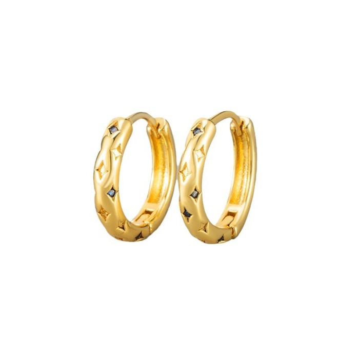 Hot-Selling Fashion Simple Star Circle Hoop Earrings for Women, Elegant Niche Design, Versatile High-End Earrings