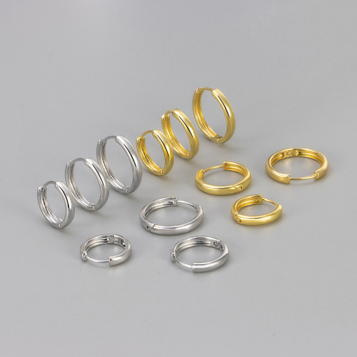Smooth Circle Earrings Korean Style Simple Small Plain Hoop Earrings Classic Versatile Daily Circle Earrings for Women