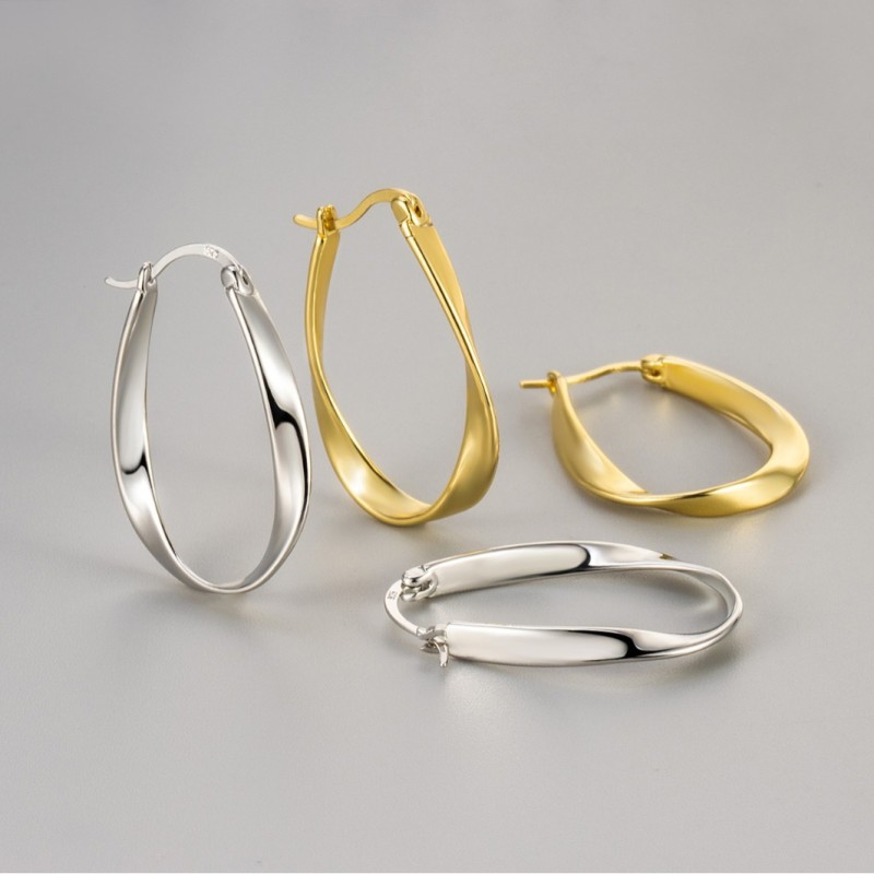 Mobius Strip Hoop Earrings for Women Simple Luxury Elegant Internet Celebrity Circle Plain Hoop Earrings Elegant Geometric Hoop Earrings for Women