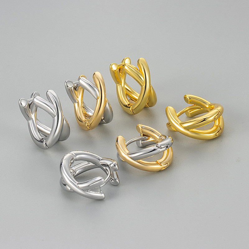 Cross Earrings 2025 New Hot Style High-end Sense Ear Hoop Unique Design Niche Light Luxury Temperament Ear Jewelry Stud Earrings for Women