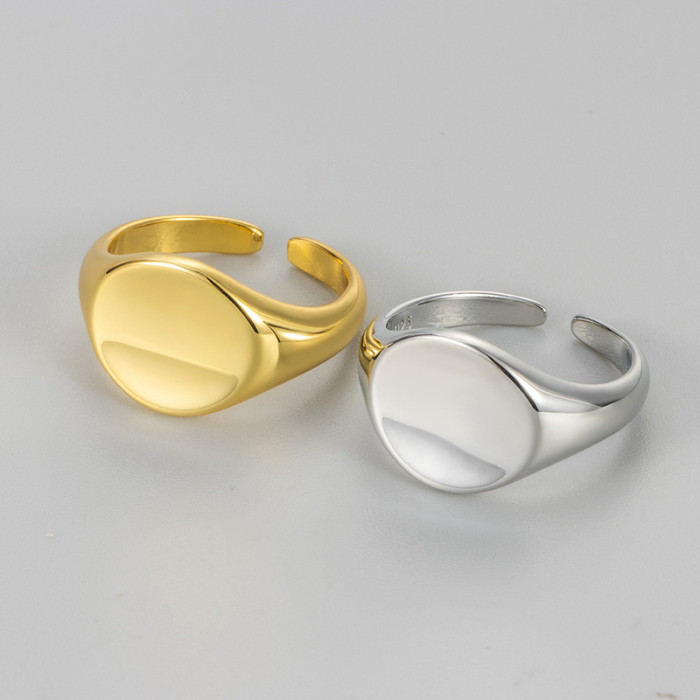 European and American Geometric Round Ring for Women Minimalist Style Elegant Versatile Smooth Open Ring European and American Cross-Border Niche Ring