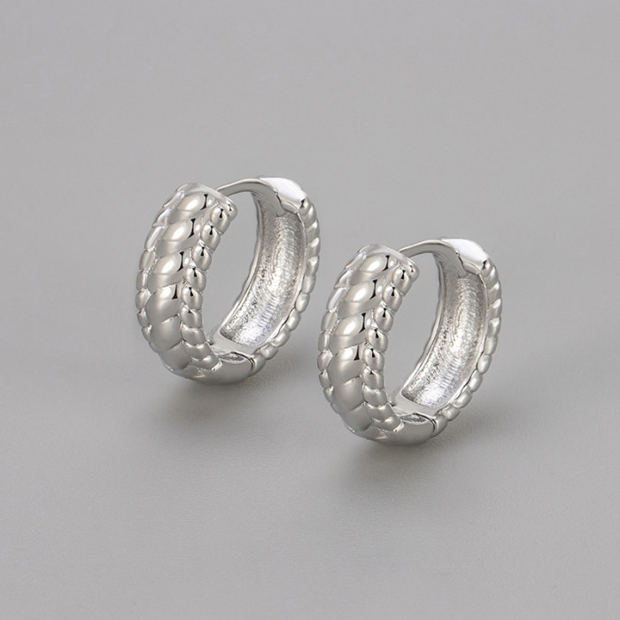 New Retro Style Elegant Niche Design Double Strand Braided Twisted Tire Earrings for Women