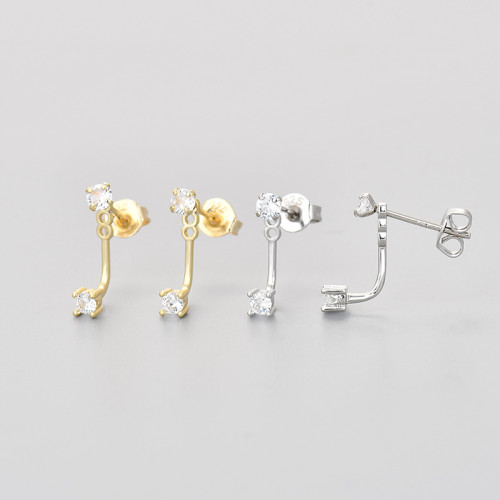 Back Hanging Small Diamond Earrings New 2024 Hot Design Exquisite Niche Elegant High-end Earrings for Women Trendy