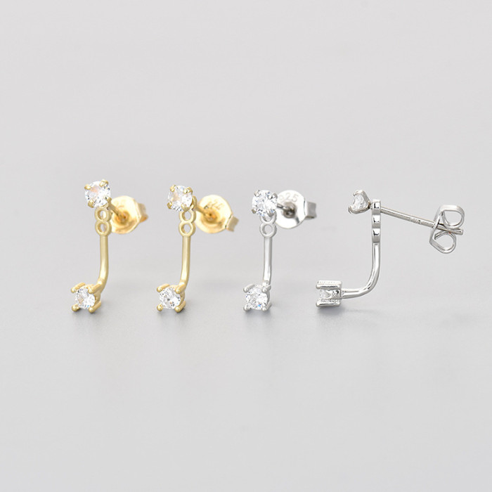 Back Hanging Small Diamond Earrings New 2024 Hot Design Exquisite Niche Elegant High-end Earrings for Women Trendy