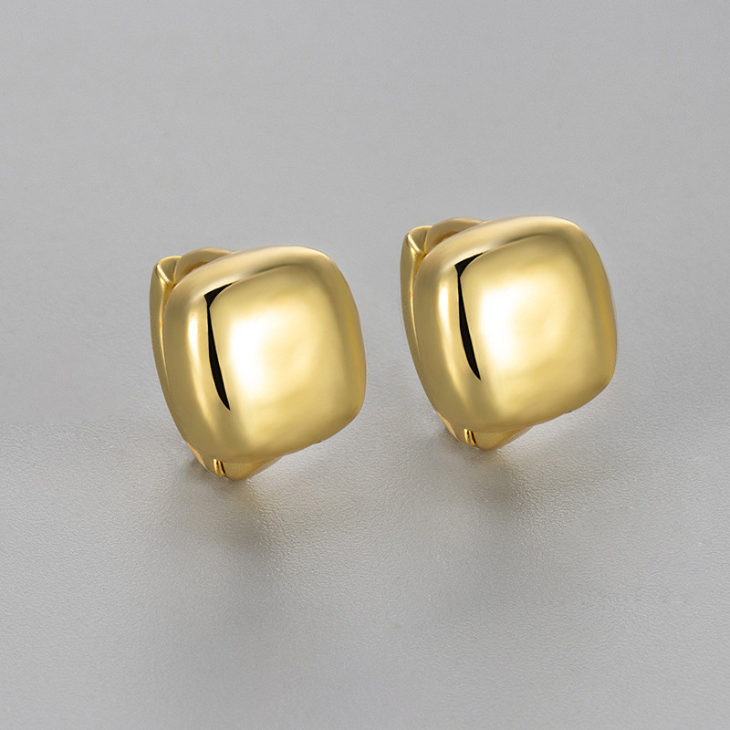 European and American Cross-Border Smooth Geometric Square Earrings Versatile Simple High-End Fashionable Niche Design Earrings for Women
