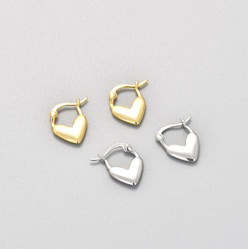 Amazon Glossy Heart Hoop Earrings for Women Vintage Retro Fashion Versatile Light Luxury Style European and American French Light Luxury Style Ear Cuffs
