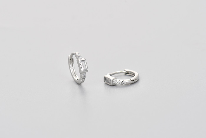 European and American Cross-Border High-End Diamond-Encrusted Geometric Hoop Earrings Fashion Exquisite Personality Ear Cuffs Ear Jewelry 2024 New Trend for Women