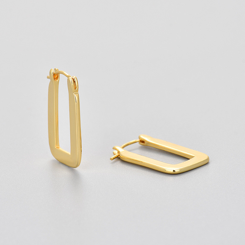 Geometric Rectangle Earrings 2024 New Hot-Selling Women's Unique Versatile Niche Design Earrings High-End Ear Jewelry