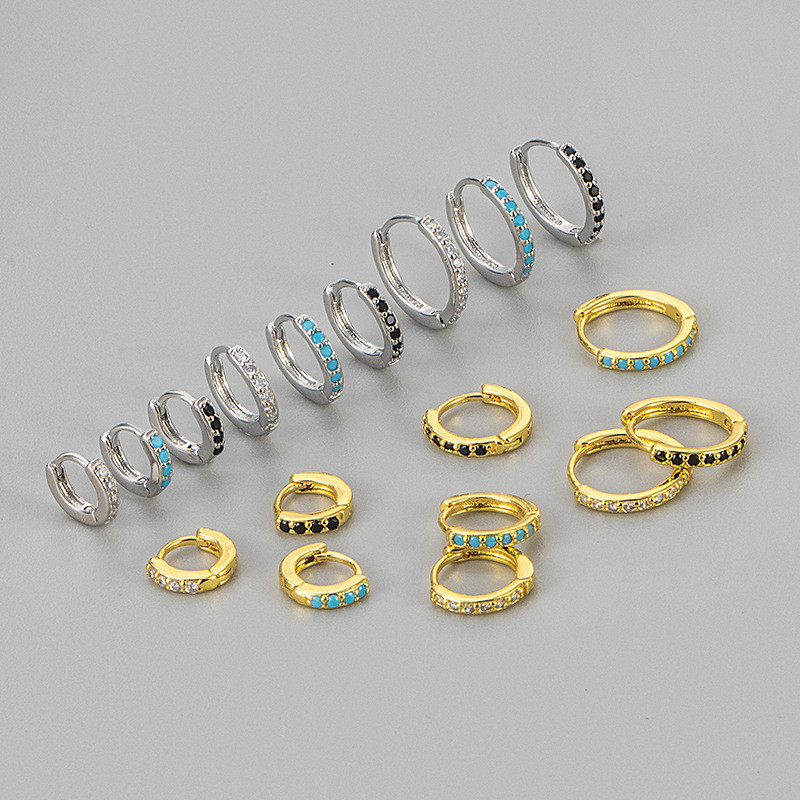 European and American Cross-Border Zircon Earrings for Women, Light Luxury Niche Design Ear Cuffs, Ear Studs, 2024 New Simple Earrings