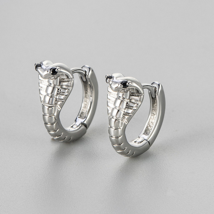 Unique and Distinctive Cobra Earrings 2024 New Hot Style High-end Retro Minimalist Ear Clips Hoops for Women