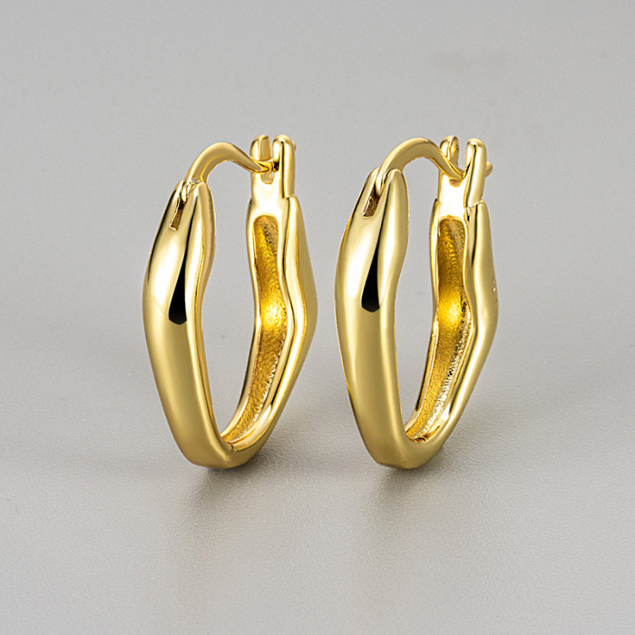 European and American Cross-Border 2024 Summer New Hong Kong Style Retro U-Shaped Earrings Korean Niche Design High-End V-Shaped Versatile