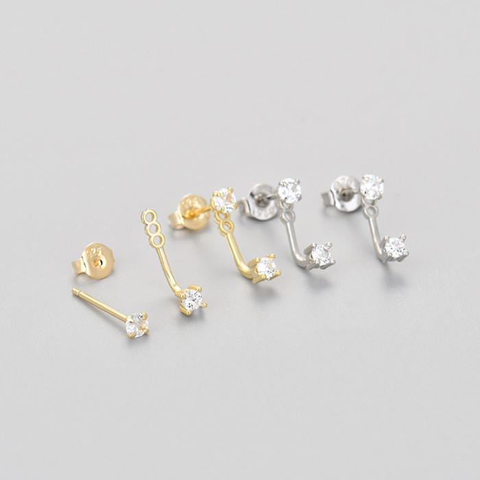 Back Hanging Small Diamond Earrings New 2024 Hot Design Exquisite Niche Elegant High-end Earrings for Women Trendy