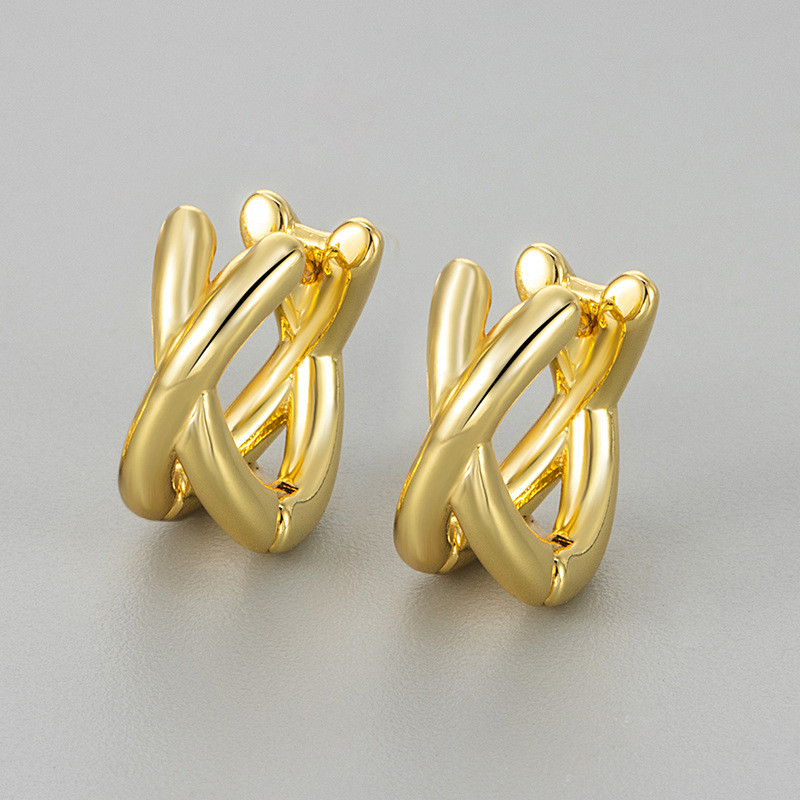 Cross Earrings 2025 New Hot Style High-end Sense Ear Hoop Unique Design Niche Light Luxury Temperament Ear Jewelry Stud Earrings for Women