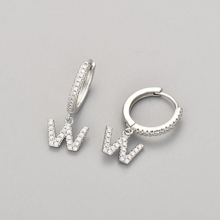 Foreign Trade 26 English Letter Earrings Cross-Border Hot Selling Design Sense Elegant Light Luxury Earrings Ear Jewelry