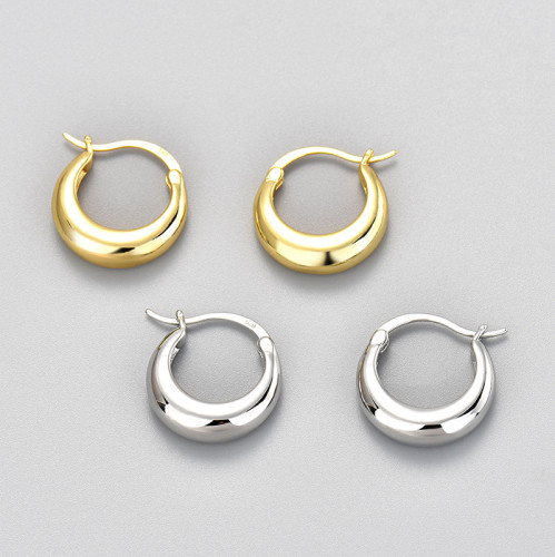 European and American Fashionable Geometric Hoop Earrings Korean Style Fashionable High-end Niche Design Versatile Female Student Water Drop Round Earrings