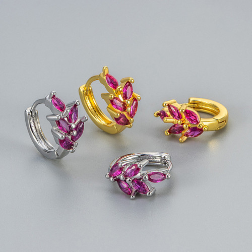 European and American Cross-Border 2024 New Niche Retro Elegant Exquisite Earrings Fashion Leaf Wheat Ear Buckle Earrings for Women