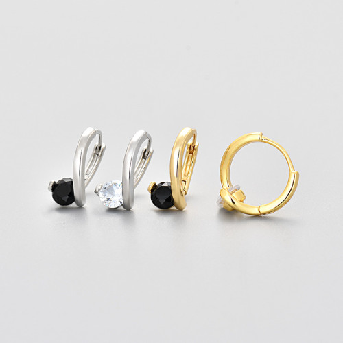 European and American Cross-Border Round Cross Earrings Elegant Ear Clips Versatile Niche High-End Fashion Hoop Earrings New 2024