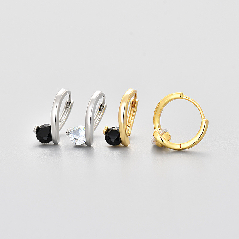 European and American Cross-Border Round Cross Earrings Elegant Ear Clips Versatile Niche High-End Fashion Hoop Earrings New 2024