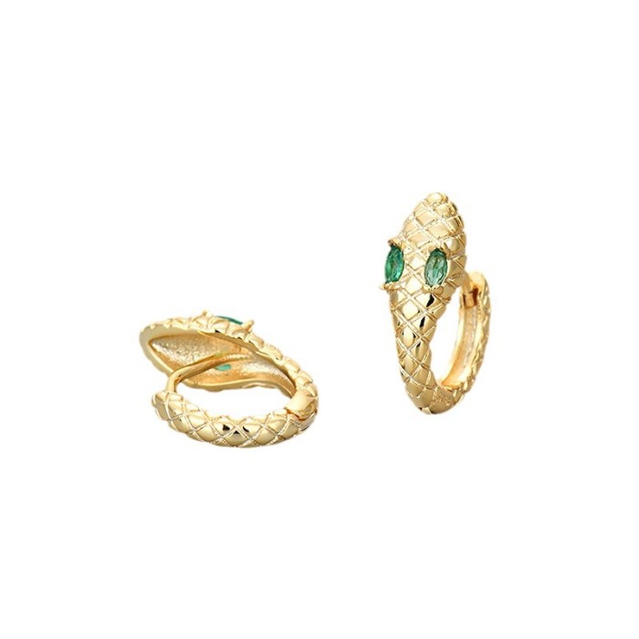 Retro Snake Personality Light Luxury Earrings Niche Texture Hoop Earrings Exotic Snake Shape 9 Earrings Hot Girl Style