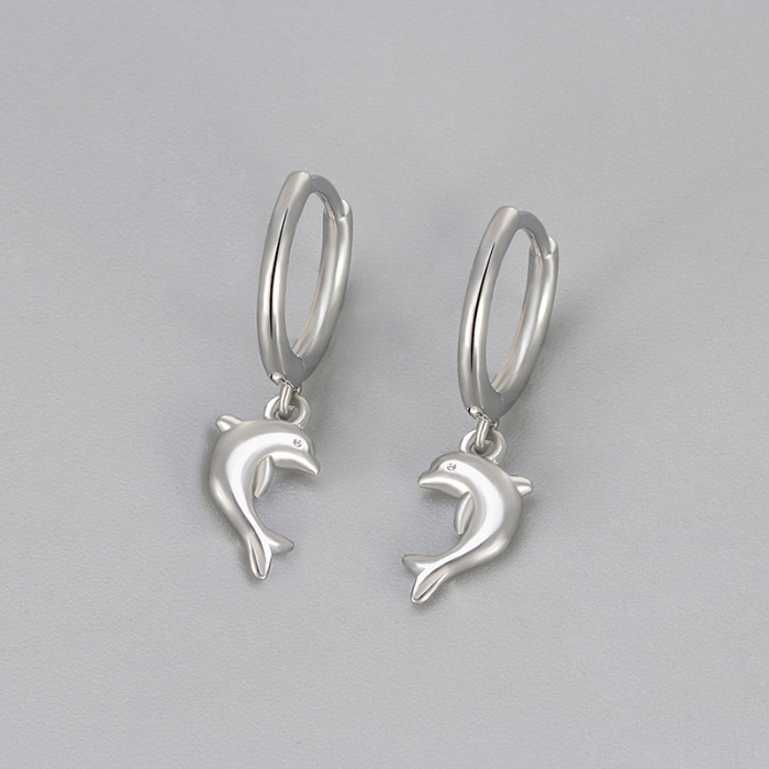 New Fashion Personality Creative Cute Dolphin Earrings Earrings Beautiful Temperament Versatile Earrings Earrings