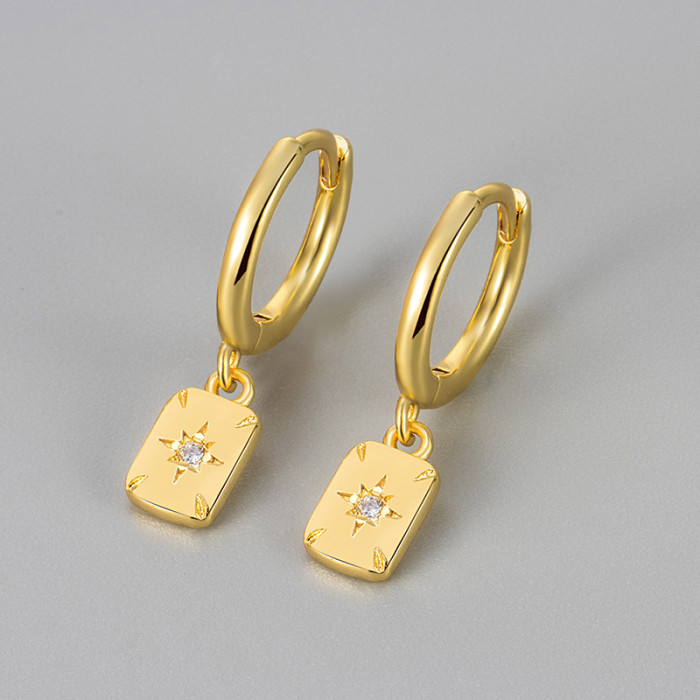 Fangpai Star Design Simple Earrings for Men Trendy High-End Earrings Unique Personality Temperament Ear Jewelry