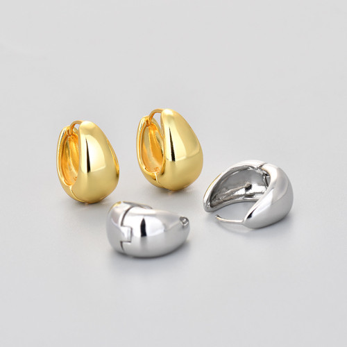 European and American Cross-Border Earrings U-Shaped Simple Luxury Geometric Niche Design Glossy Earrings for Women Versatile Hot Selling