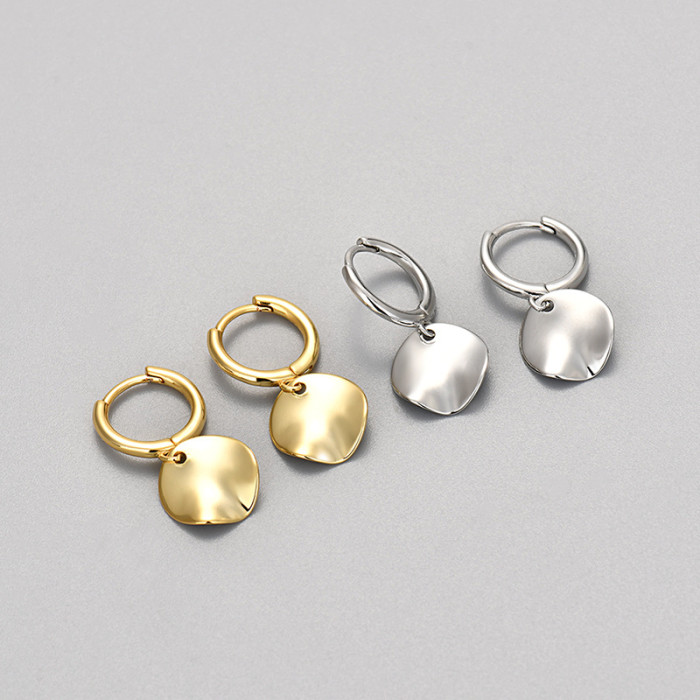 Hot Selling Cross-Border Irregular Round Disc Earrings Niche Design Elegant European and American Trend High-End Fashion Versatile Earrings