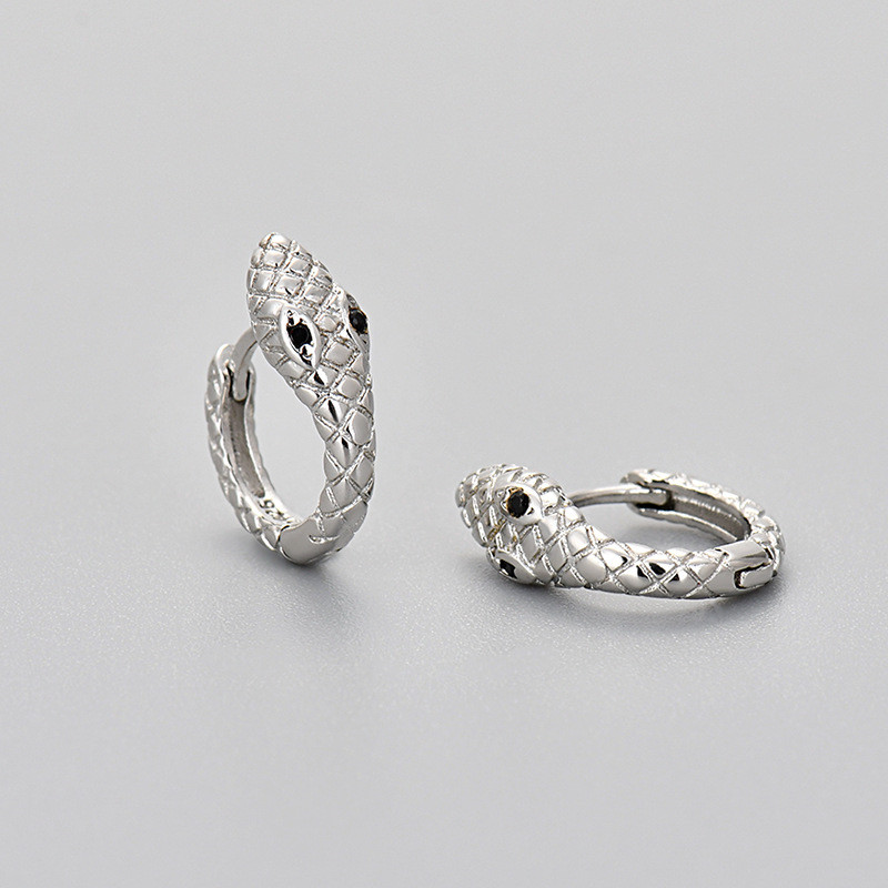 Cross-Border European and American Retro Exaggerated Snake-Shaped Earrings Elegant Small Snake Ear Clips Fashionable Versatile Animal Earrings European and American Style