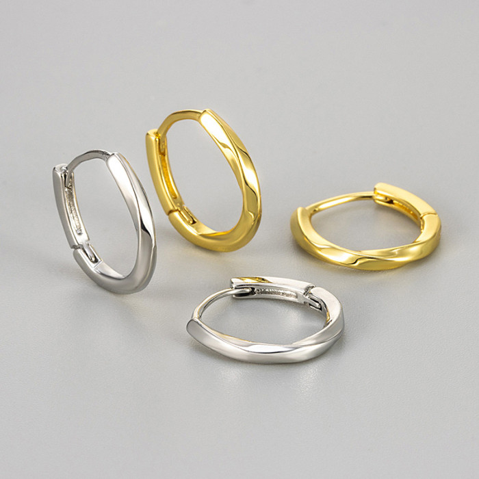 Mobius Earrings for Women New Simple Plain Hoop Earrings Simple Versatile Elegant Personality Niche High-end Sense Stud Earrings