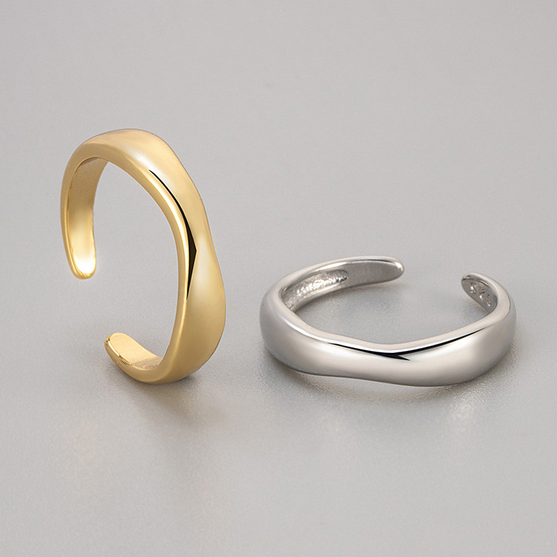 European and American Cross-Border Smooth Plain Open Ring Niche Design Sense High-End Simple Personality Ring Index Finger Couple Rings