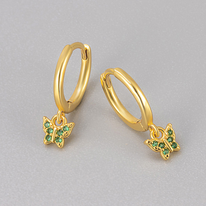 European and American Cross-Border Fresh and Versatile Sleep Without Removing Small Butterfly Zircon Earrings Ear Clips Earrings