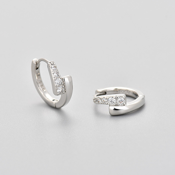 Minimalist Inlaid Diamond Cross Zircon Earrings for Women, Light Luxury Niche High-end Elegant Earrings, 2024 New Hot Item