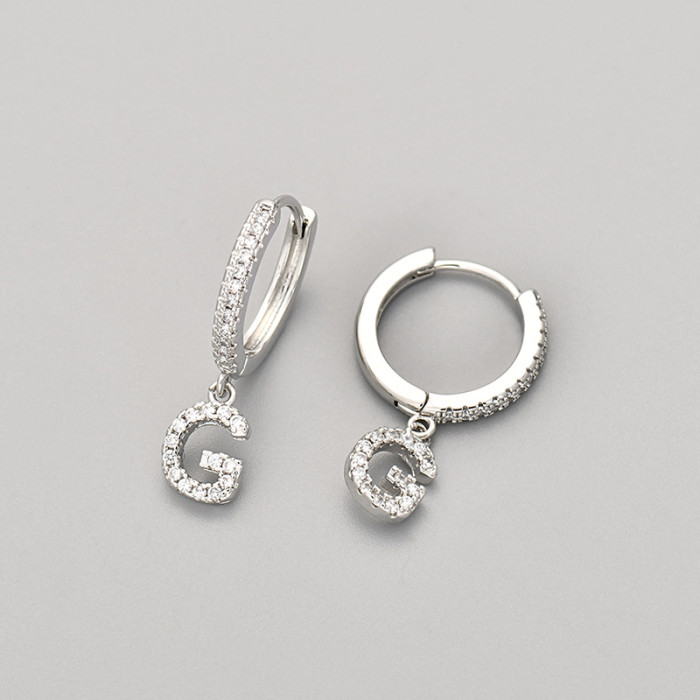 Foreign Trade 26 English Letter Earrings Cross-Border Hot Selling Design Sense Elegant Light Luxury Earrings Ear Jewelry