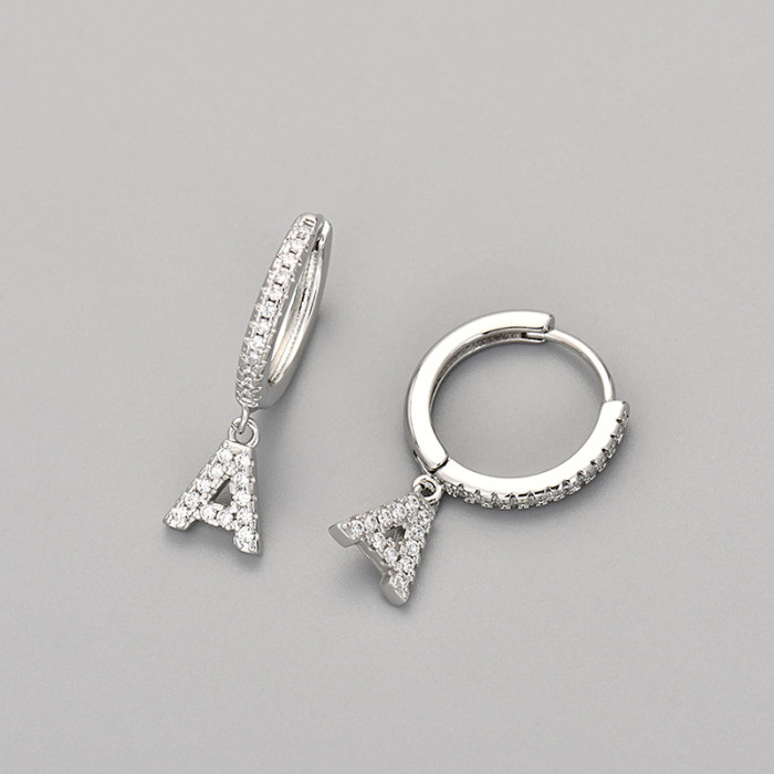 Foreign Trade 26 English Letter Earrings Cross-Border Hot Selling Design Sense Elegant Light Luxury Earrings Ear Jewelry