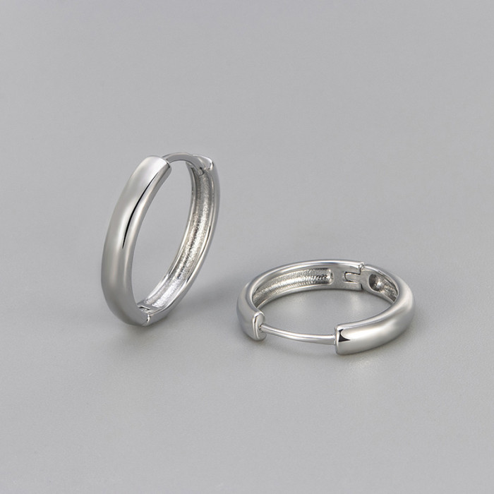 Smooth Circle Earrings Korean Style Simple Small Plain Hoop Earrings Classic Versatile Daily Circle Earrings for Women