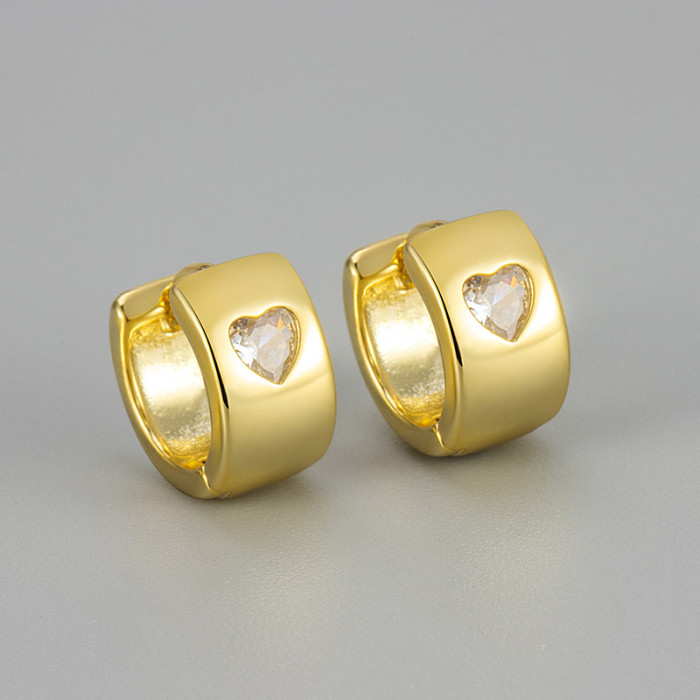 Unique Zircon Heart Earrings Minimalist Sweet Cool Niche Unisex Earrings Sparkling Diamond Accessories Versatile Earrings Texture