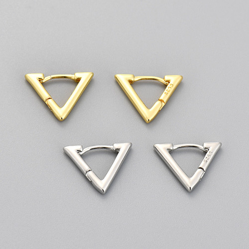 European and American Cross-Border Simple Three-Dimensional Triangle Earrings Geometric Smooth Simple Elegant Fashion Versatile Ear Jewelry