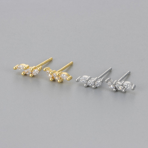 European and American Cross-Border Diamond-Studded Marquise Zircon Versatile Commuting Daily Hot-Selling Stacked Earrings Petite Ear Jewelry for Women
