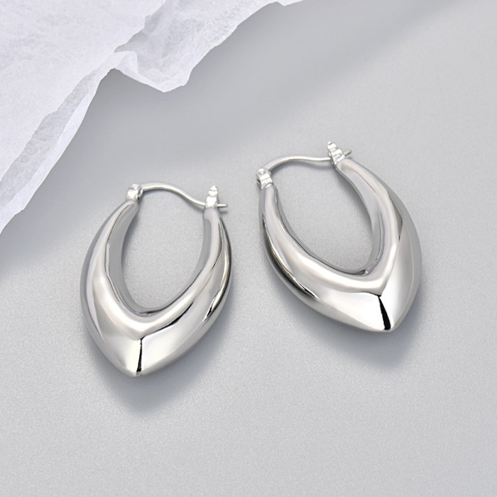 European and American Cross-Border Fashion Simple Geometric Earrings Jewelry Personality Trendy Elegant Versatile Hoop Earrings Women's Accessories