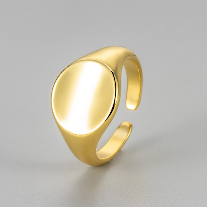 European and American Geometric Round Ring for Women Minimalist Style Elegant Versatile Smooth Open Ring European and American Cross-Border Niche Ring