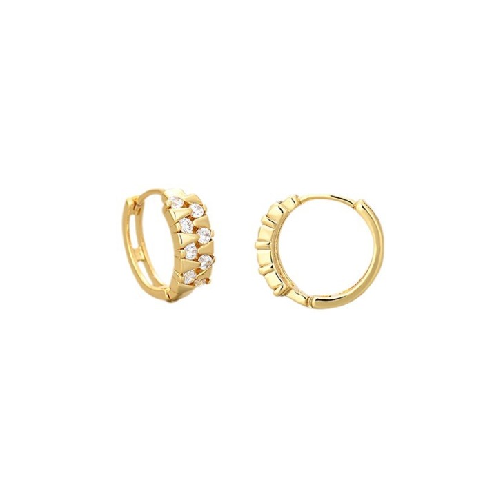 2024 New European and American Cross-Border Diamond-Studded Earrings Double Row Diamond Ear Clips Earrings for Women Cute Zircon Earrings Light Luxury