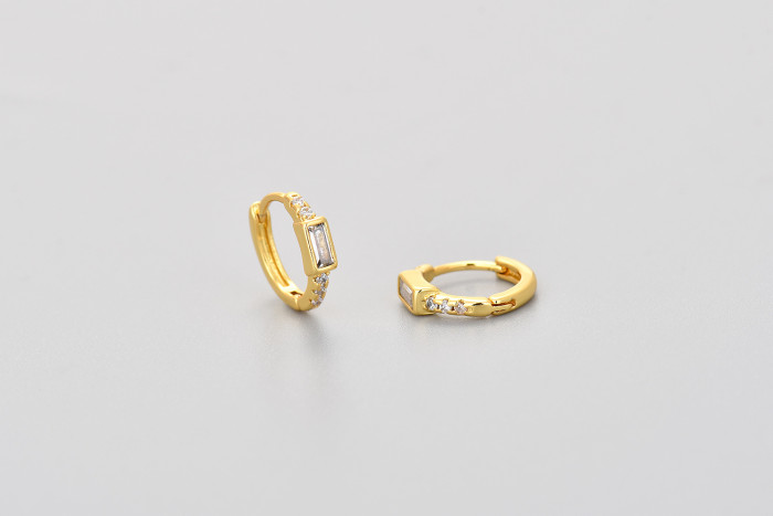 European and American Cross-Border High-End Diamond-Encrusted Geometric Hoop Earrings Fashion Exquisite Personality Ear Cuffs Ear Jewelry 2024 New Trend for Women