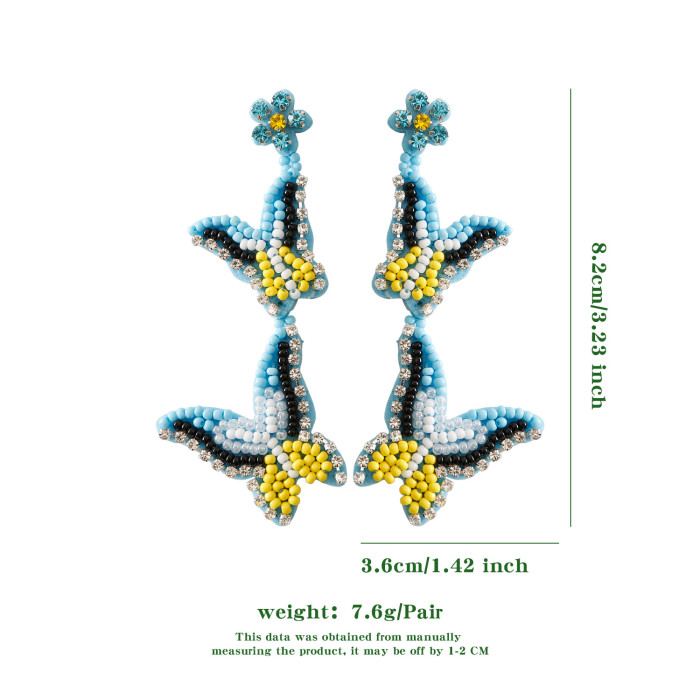Jamie 2024 Vibrant Spring Summer Lily Flower Earrings Handwoven Pastoral Style Fashion Versatile Exquisite Seed Bead...