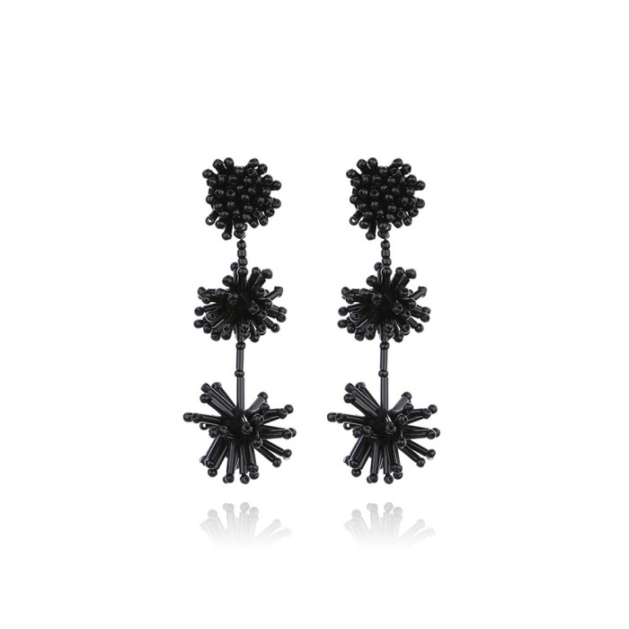 Bohemian Handwoven Bear Earrings Christmas Cartoon Cute Playful Lightweight Niche Seed Bead Earrings