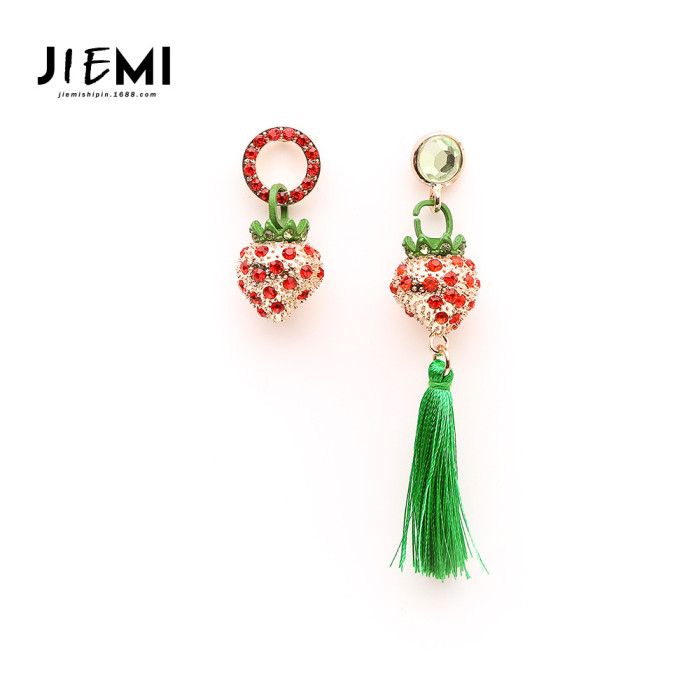 Earrings Simple Autumn Winter High-end Long Zirconia Stud Earrings European American Style Asymmetric Tassel Earrings for Women