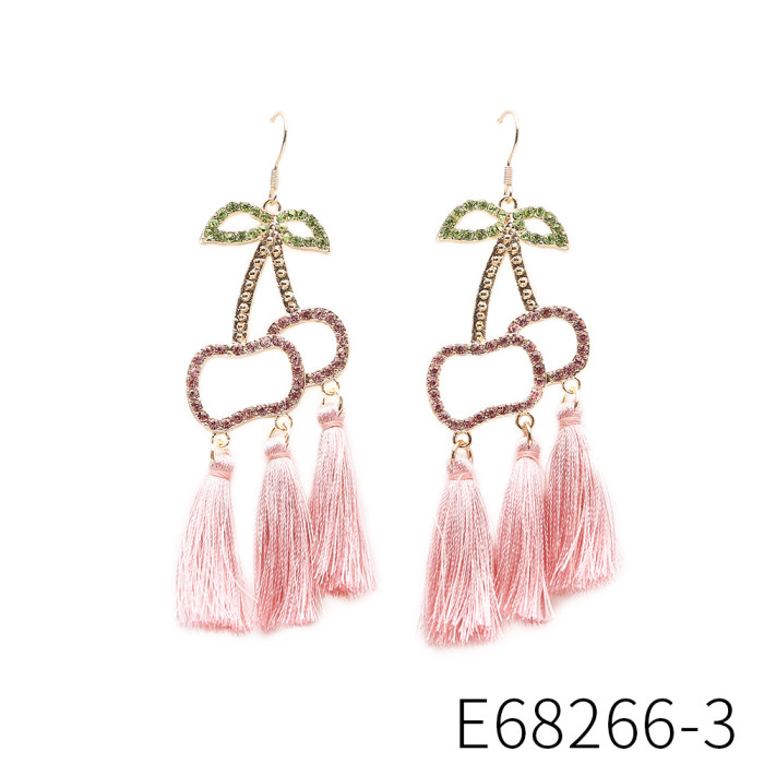 Earrings Simple Autumn Winter High-end Long Zirconia Stud Earrings European American Style Asymmetric Tassel Earrings for Women