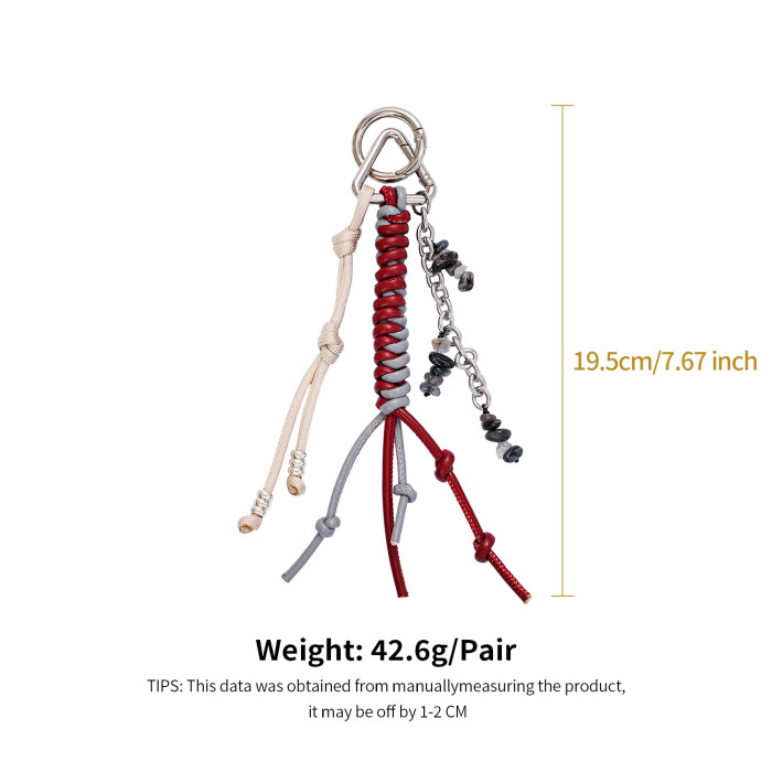 Original High-end Miu Style Bag Pendant Chain Fashion INS Style Leather Keychain Handmade Pendant, Necklaces